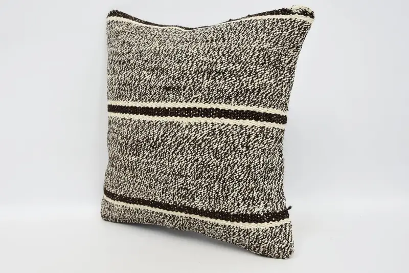 Pillow Sham, Custom Cushion, Kilim Pillow, Boho Pillow, Vintage Pillow, Garden Pillow, Retro Pillow Sham, Patio Pillow, 12x12 Brown Pillow Cover - 4