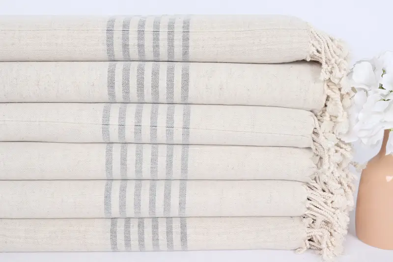 Travel towel, Welcome Wedding Gift, Valentines Day Gift For Her, 68x36 Linen Striped Towel, Bachelorette Party Decorations, Custom Beach Towel - 3