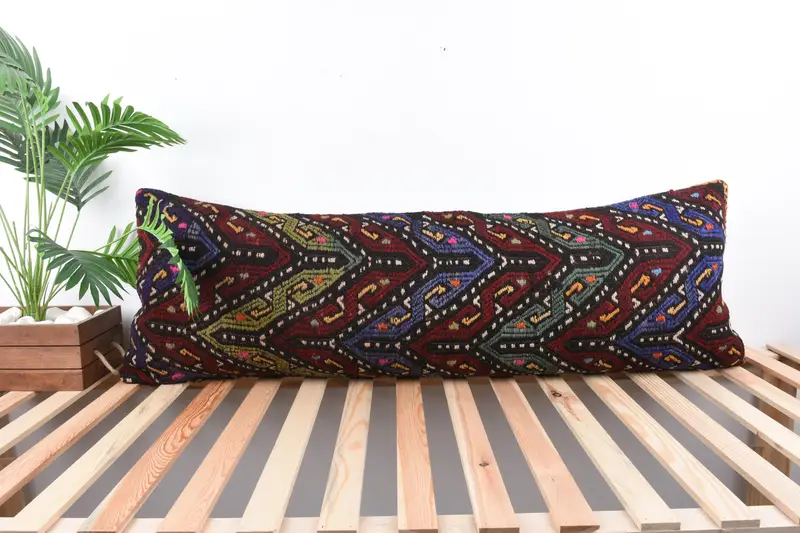 Pillow for Couch, Cushion, Living Room Throw Pillow Sham, Living Room Throw Cushion Case, Turkish Pillow, 16x48 Green Pillow Case, Antique Pillows - 1