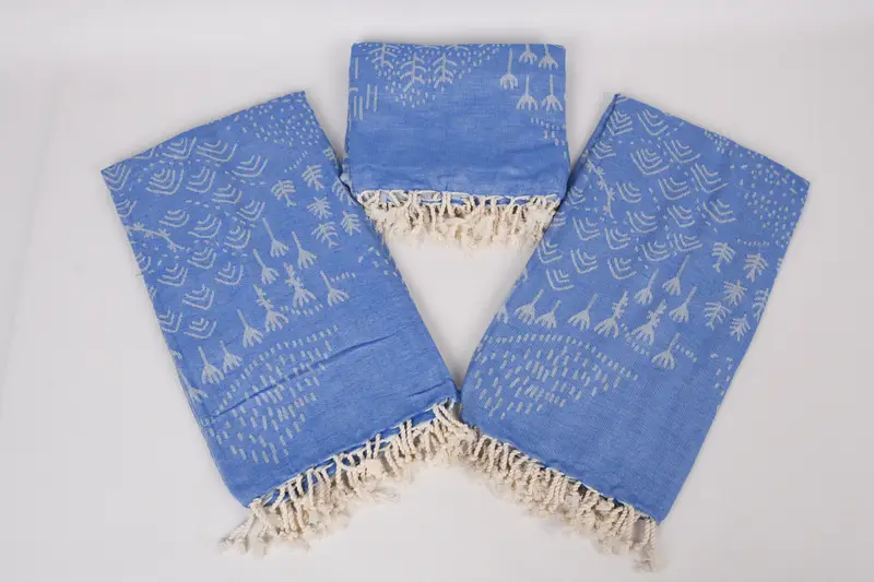 Handmade Gift, Bachelor Gift, Absorbent towel, Handwoven organic Turkish towel for spa, Quick-dry towel, 68x40 Cotton Mountain Design Towel - 6