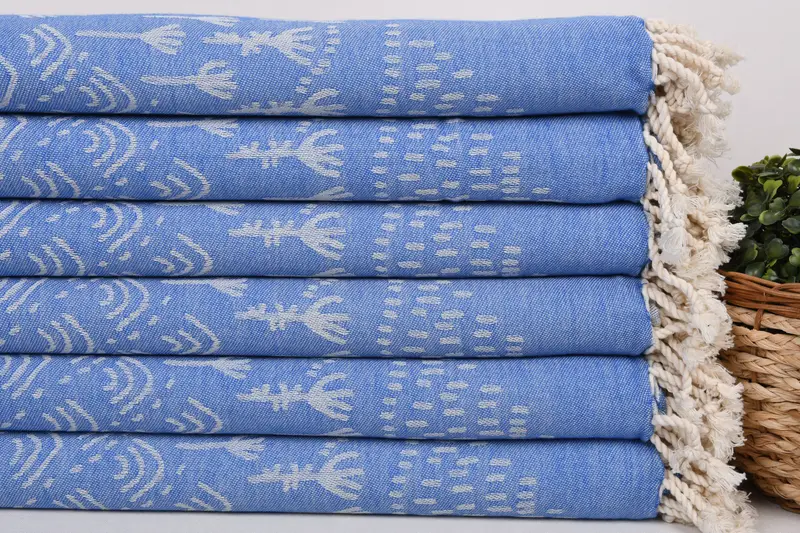 Handmade Gift, Bachelor Gift, Absorbent towel, Handwoven organic Turkish towel for spa, Quick-dry towel, 68x40 Cotton Mountain Design Towel - 2