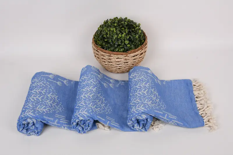 Handmade Gift, Bachelor Gift, Absorbent towel, Handwoven organic Turkish towel for spa, Quick-dry towel, 68x40 Cotton Mountain Design Towel - 8