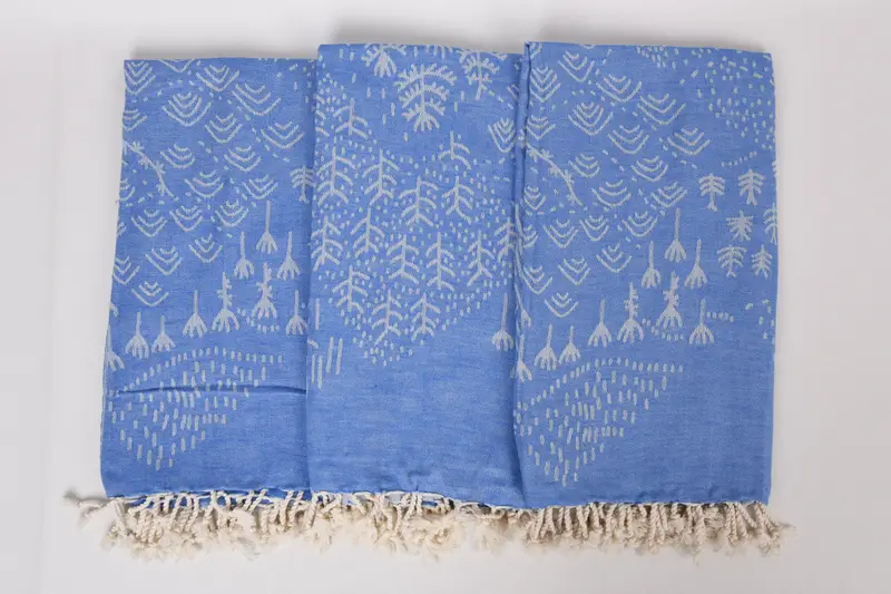 Handmade Gift, Bachelor Gift, Absorbent towel, Handwoven organic Turkish towel for spa, Quick-dry towel, 68x40 Cotton Mountain Design Towel - 7
