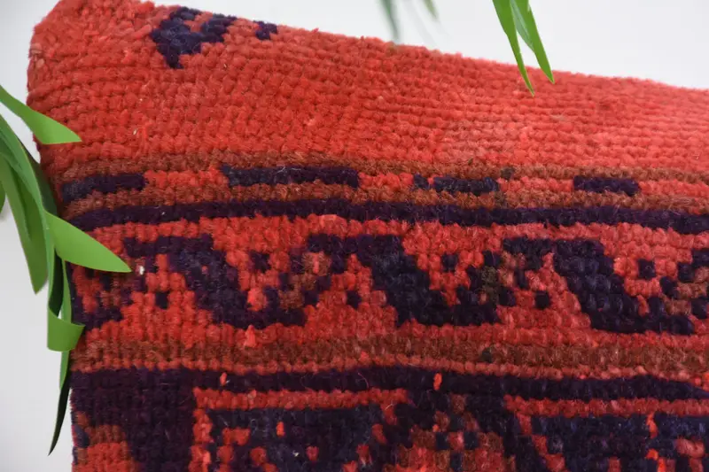 Pillow Case, Throw Kilim Pillow, Square Throw Pillow Sham, Turkish Pillow, 12x24 Red Pillow Sham, Interior Designer Pillow, Decorative Cushion Case - 2