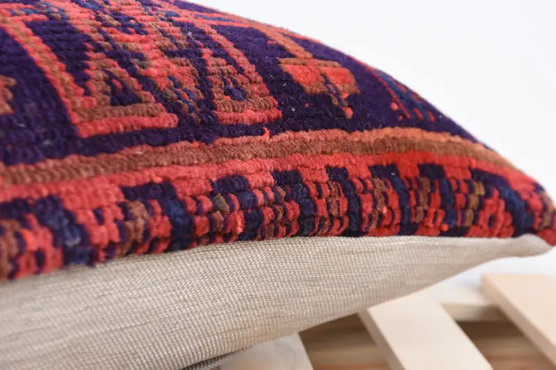Pillow Case, Throw Kilim Pillow, Square Throw Pillow Sham, Turkish Pillow, 12x24 Red Pillow Sham, Interior Designer Pillow, Decorative Cushion Case - 7