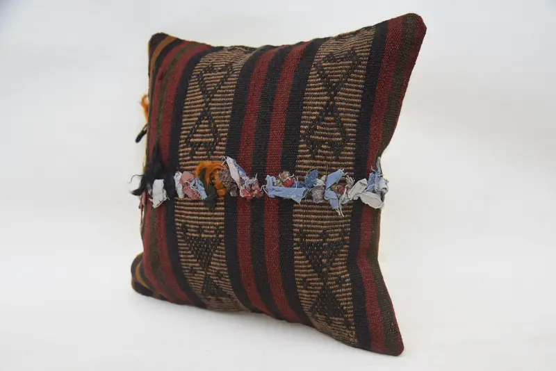 Antique Pillows, Hippie Throw Pillow, Handmade Throw Cushion Cover, 14x14 Red Cushion Case, Throw Kilim Pillow, Cushion, Gift Pillow - 3