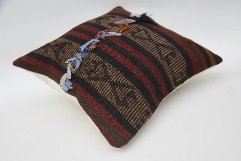 Antique Pillows, Hippie Throw Pillow, Handmade Throw Cushion Cover, 14x14 Red Cushion Case, Throw Kilim Pillow, Cushion, Gift Pillow - 6