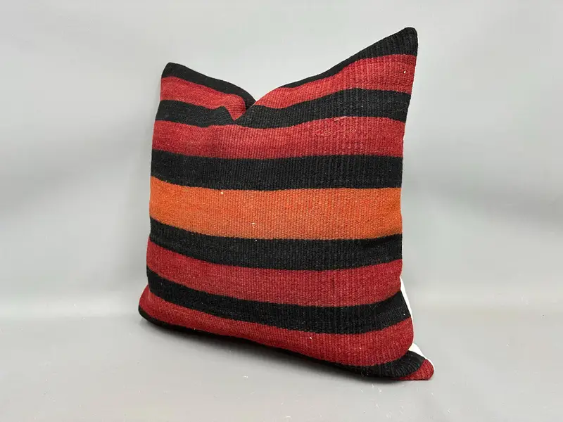 Interior Designer Pillow, Ottoman Cushion, Cushion Case, 24x24 Red Cushion Cover, Kilim Cushion Sham, Pillow for Couch, Couch Pillow Cover - 3