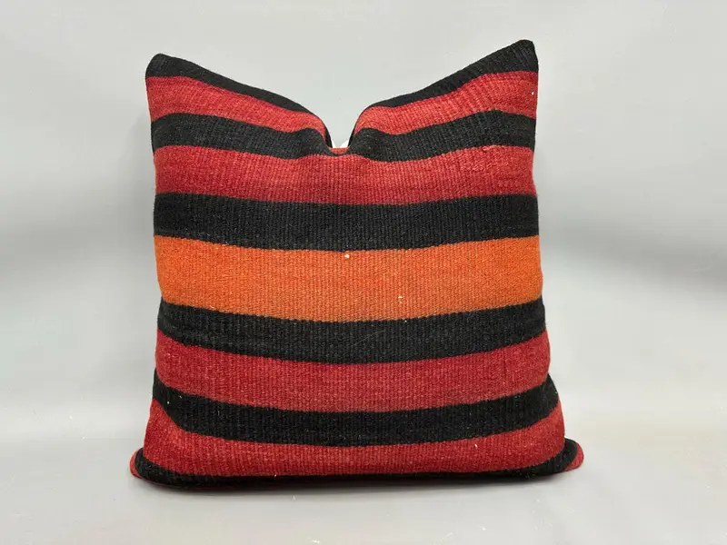 Interior Designer Pillow, Ottoman Cushion, Cushion Case, 24x24 Red Cushion Cover, Kilim Cushion Sham, Pillow for Couch, Couch Pillow Cover - 1