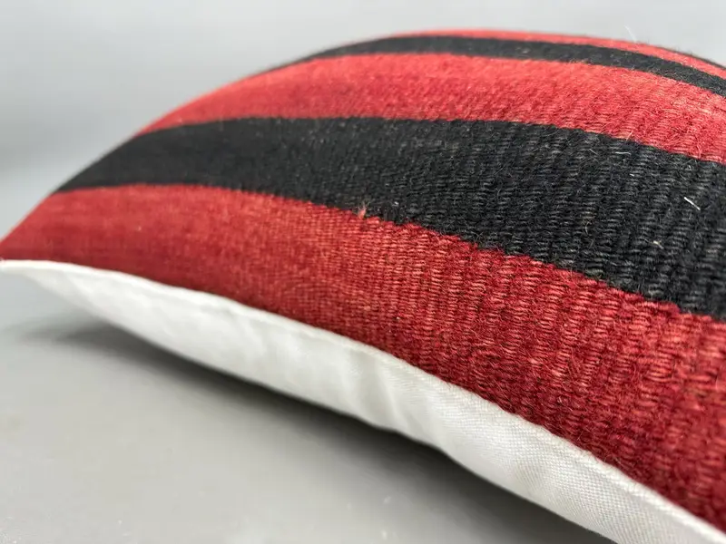 Interior Designer Pillow, Ottoman Cushion, Cushion Case, 24x24 Red Cushion Cover, Kilim Cushion Sham, Pillow for Couch, Couch Pillow Cover - 6