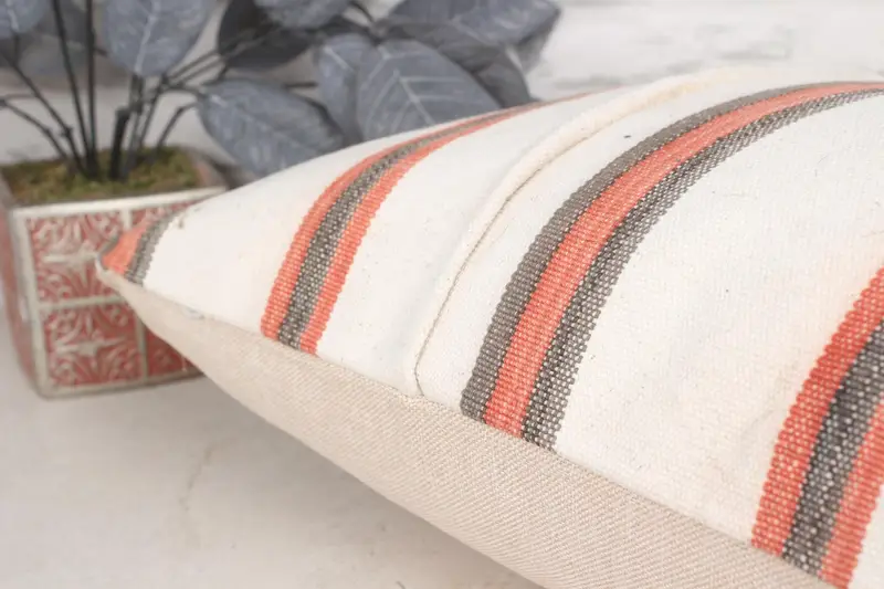 Natural Cushion, Turkish Kilim Pillow, Pillow Case, Throw Kilim Pillow, Decorative Pillow Sham, 16x24 Beige Cushion Cover, Pillow for Couch - 7