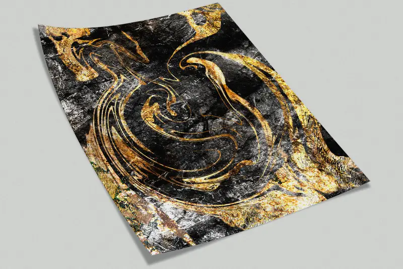 Modern Wall Mural, , Wall Paper Peel and Stick, Black Marble Wall Mural, Bright Wall Paper, Paper Wall Art, Shimmery Wall Print, - 9