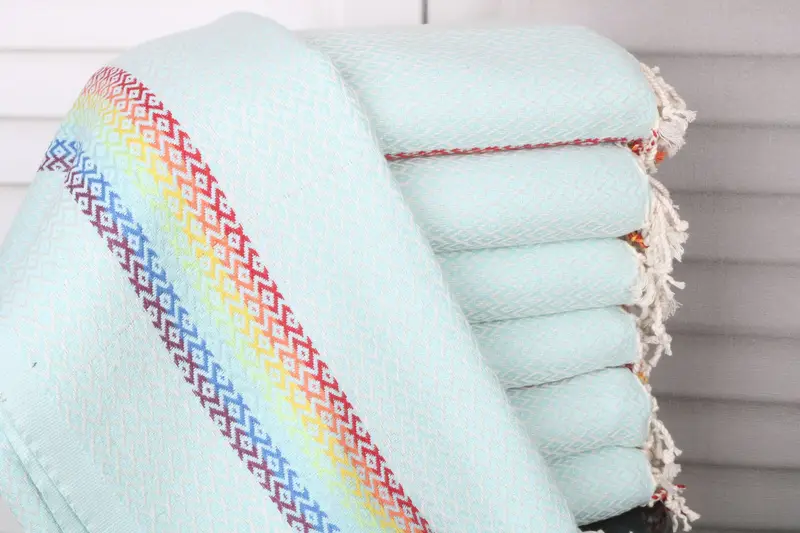 Beach Towel Personalized Cotton Diamond Towel, Beige, 40x71 Inches