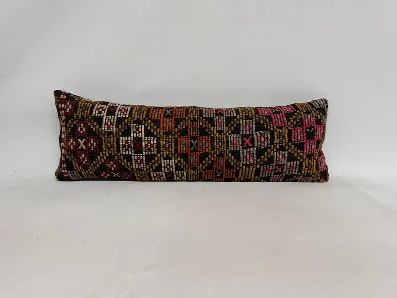 Muted Pillow Case, Designer Throw Pillow Cover, 12x36 Beige Cushion Cover, Ethnical Kilim Rug Pillow, Boho Pillow, Cushion Cover, Turkish Pillow - 1