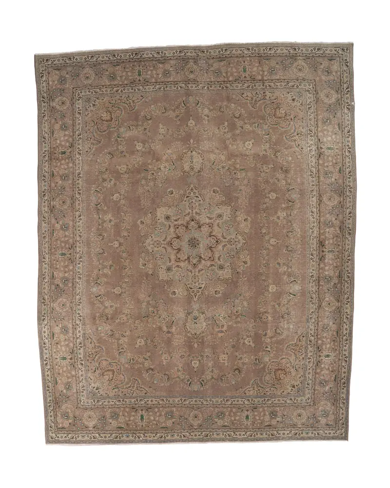 Gri ve Mavi Kareli Halı, 10,2x12,5 ft Zarif Döşeme