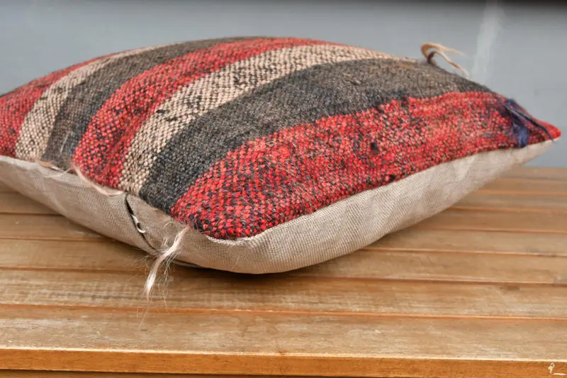 Bed Pillow, 16x16 Red Cushion, Retro Pillow, Handmade Kilim Cushion, Ethnic Pillow Cover Pillow Case, Gift Pillow, Vintage Kilim Pillow, Pillow - 4