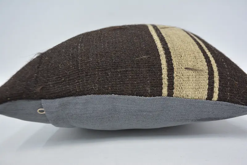Farmhouse Cushion Case, Kilim Pillow, Gift Pillow, 14x14 Brown Cushion Cover, Indoor Pillow Cover, Ethnical Kilim Rug Pillow, Cushion Cover - 5