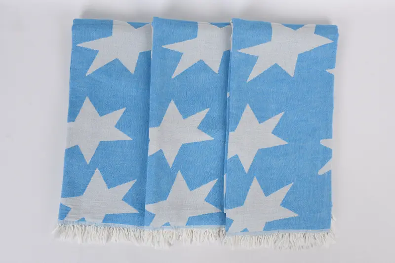 Bridal Shower Gift, 68x36 Cotton Star Design Towel, Absorbent towel, Bath towel, Antibacterial Turkish peshtemal towel, Mother Of The Groom Gift - 7