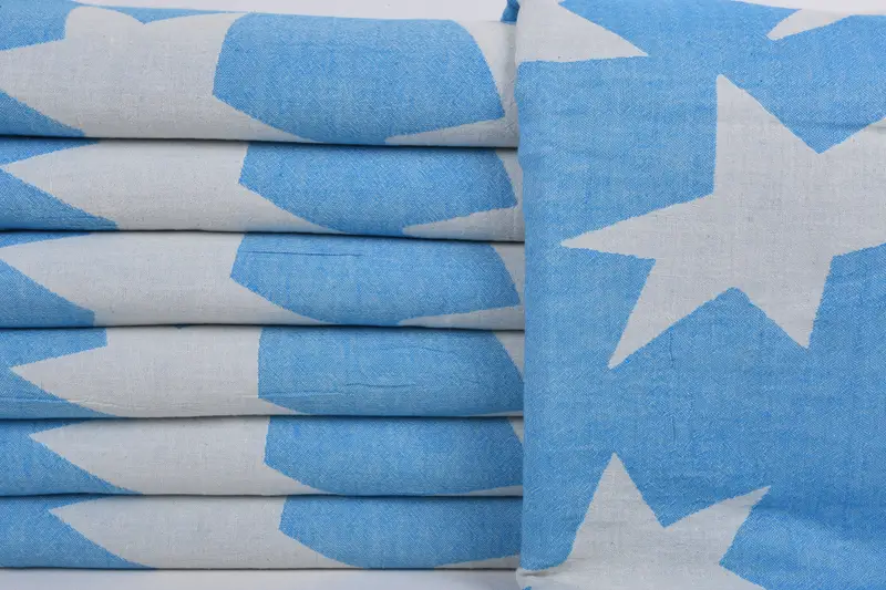 Bridal Shower Gift, 68x36 Cotton Star Design Towel, Absorbent towel, Bath towel, Antibacterial Turkish peshtemal towel, Mother Of The Groom Gift - 1