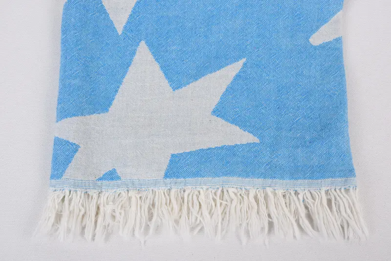 Bridal Shower Gift, 68x36 Cotton Star Design Towel, Absorbent towel, Bath towel, Antibacterial Turkish peshtemal towel, Mother Of The Groom Gift - 3