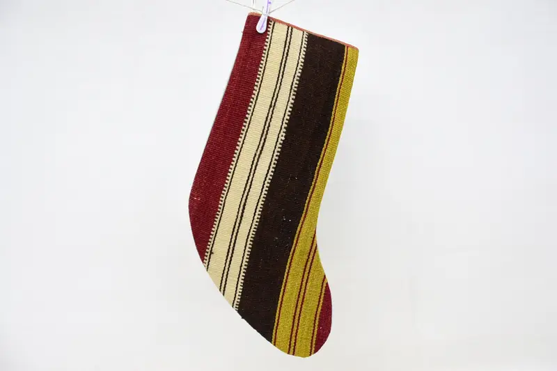 ブラウン & ベージュ クリスマス オーナメント ストッキング、お祝いクリスマス ストッキング