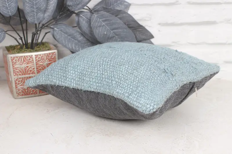 Interior Designer Pillow, Vintage Kilim Pillow, Floor Cushion, 12x12 Green Cushion Cover, Retro Throw Cushion Case, Home Decor Pillow, Pillow Sham - 6