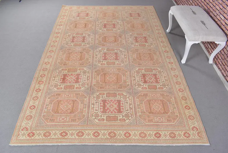 Canlı Turuncu Halı, 0,5x9,9 ft İran Desenli