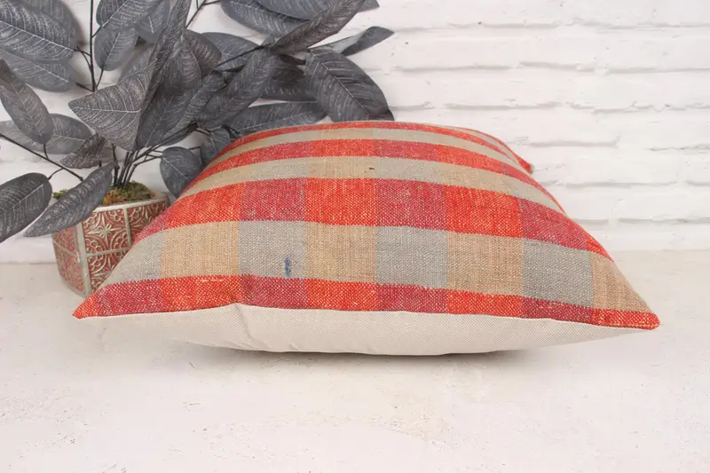 18x18 Red Pillow Sham, Pillow for Sofa, Vintage Kilim Throw Pillow, Boho Pillow Sham Cover, Pillow Case, Office Chair Pillow Case - 5