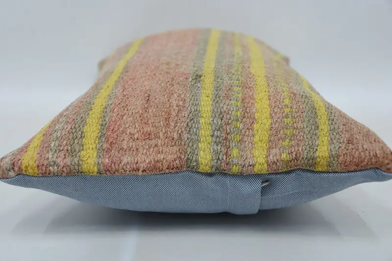 Cushion Cover, Antique Pillows, Pillow for Sofa, Kilim Cushion Sham, 12x20 Pink Cushion, Designer Throw Pillow Sham, Outdoor Patio Pillow Cover - 5