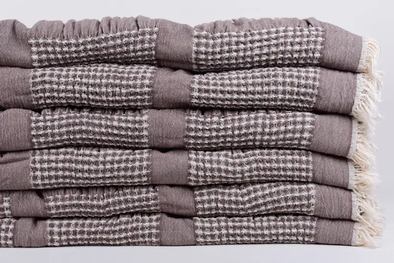 Büyük plaj havlu kişiselleştirilmiş, 84x80 pamuk waffle havlu, dokuma atma battaniye, nedime hediyeleri kişiselleştirilmiş, gelin duş hediyesi, nedime hediyeleri - 3
