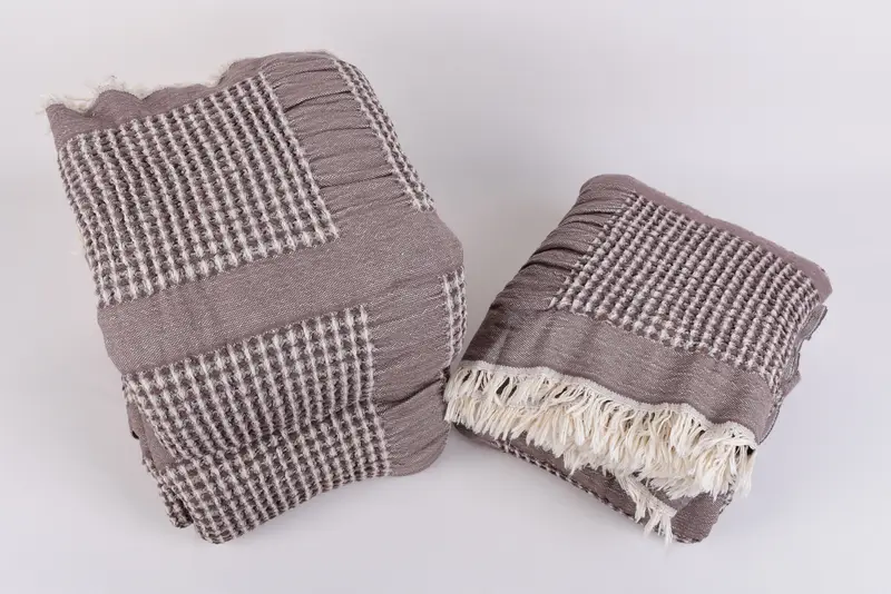 Büyük plaj havlu kişiselleştirilmiş, 84x80 pamuk waffle havlu, dokuma atma battaniye, nedime hediyeleri kişiselleştirilmiş, gelin duş hediyesi, nedime hediyeleri - 7