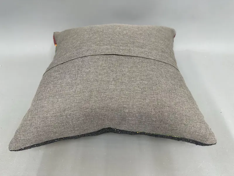 Cushion Cover, Handmade Rug Seat Pillow Cover, Throw Kilim Pillow, Vintage Kilim Pillow, Authentic Pillow Case, Vintage Pillow, 18x18 Green Pillow - 7