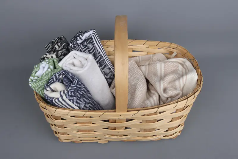 Cotton Hand Towel Monogram Kitchen Towel Organic Recycled, 18x40