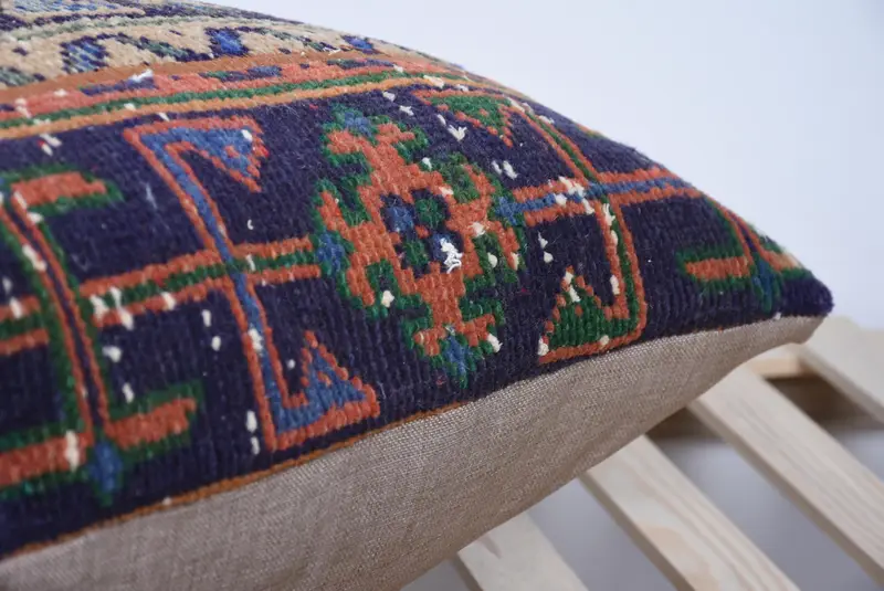28x28 Blue Cushion, Kilim Cushion Sham, Boho Throw Pillow Cover, Boho Pillow, Decorative Throw Pillow Cover, Boho Pillow Sham Cover, Cushion - 7