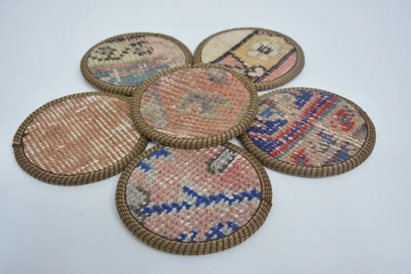 Posavasos naranja y bronce, juego de posavasos duradero y elegante