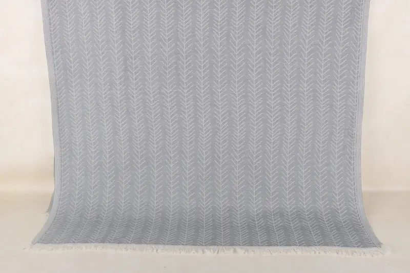Türkisches Strandtuch, personalisierbar, dunkelgrau-hellgrau, geblümt, 91,4 x 180,9 cm