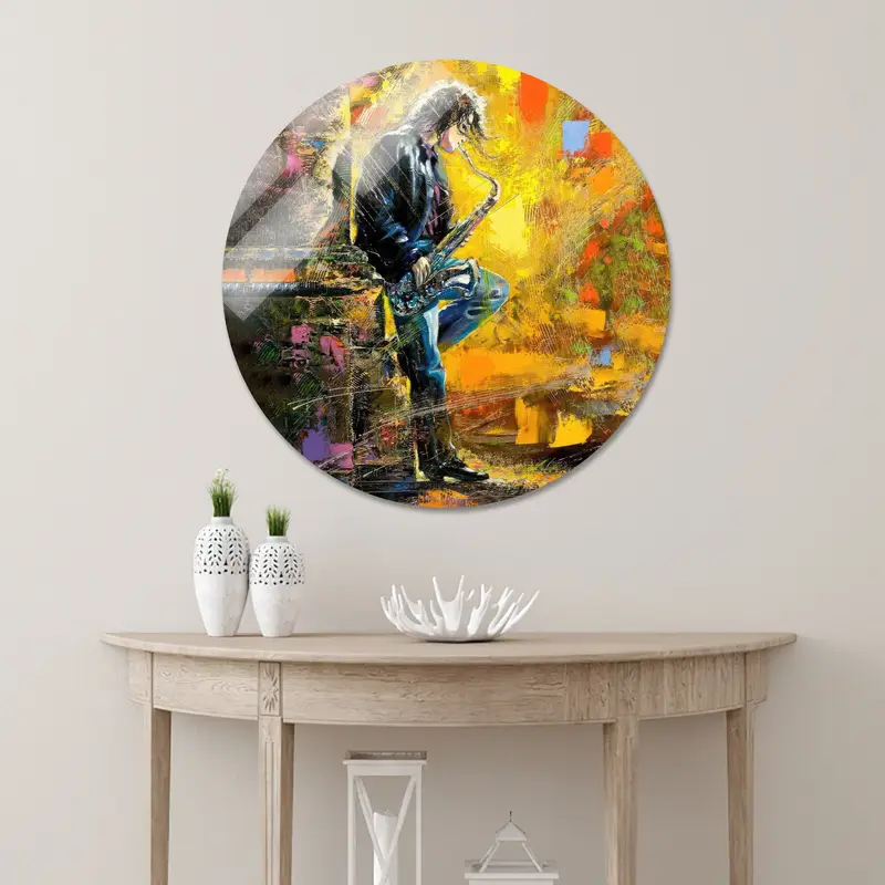 Trendy Erkek/Kız Odası için Modern Soyut Caz Kanvas Tablo