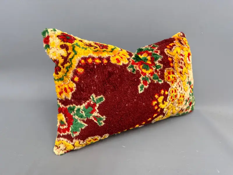 Authentic Pillow Sham, Pillow Case, Kilim Pillow Cover, Turkish Pillow, Decorative Pillow, Antique Pillows, 12x20 Orange Cushion Case - 2