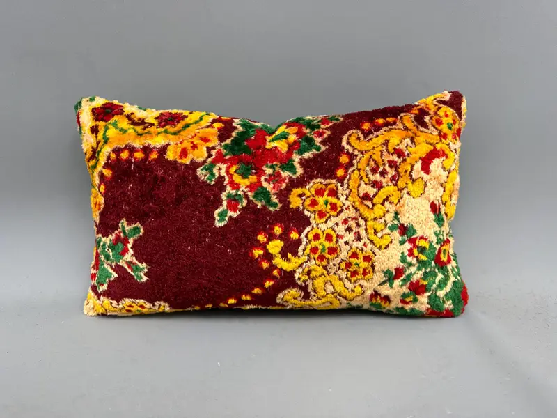 Authentic Pillow Sham, Pillow Case, Kilim Pillow Cover, Turkish Pillow, Decorative Pillow, Antique Pillows, 12x20 Orange Cushion Case - 4