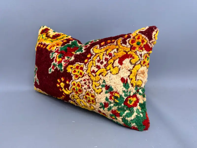 Authentic Pillow Sham, Pillow Case, Kilim Pillow Cover, Turkish Pillow, Decorative Pillow, Antique Pillows, 12x20 Orange Cushion Case - 3