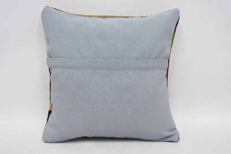 Kilim Cushion Sham, 14x14 Red Cushion, Southwestern Pillow Case, Vintage Pillow, Boho Pillow Sham Cover, Neutral Throw Cushion Case, Pillow Cover - 6