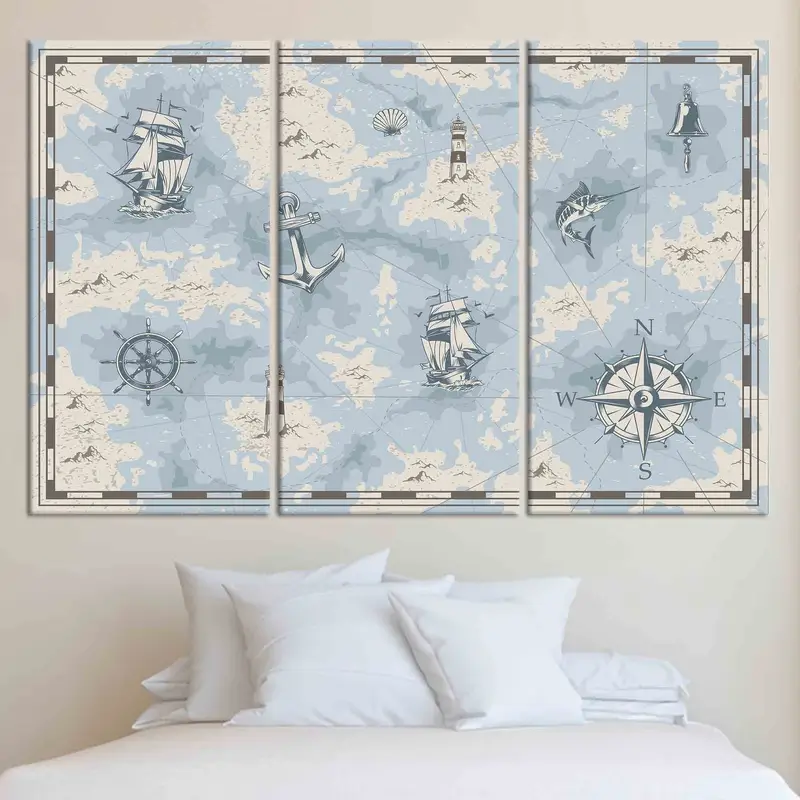 Lienzo impreso Ocean Spirit: concepto de mar azul para la habitación del niño