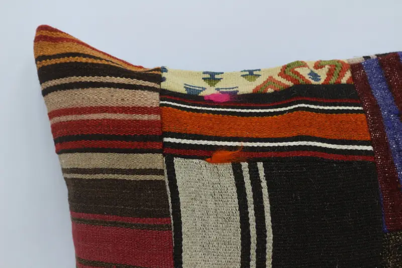 28x28 Brown Cushion Case, Boho Pillow Sham Cover, Boho Pillow, Kilim Cushion Sham, Sustainable Pillow, Pillow Sham, Knitted Pillow - 2