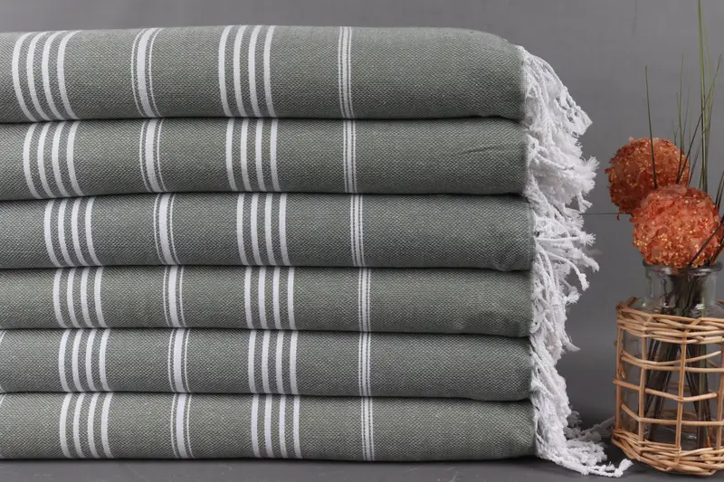 70x40 Cotton Striped Towel, Hammam towel, Quick-dry peshtemal, Embroidery Towel, Valentines Day Gift, Guest Towel, Absorbent Turkish towel - 2