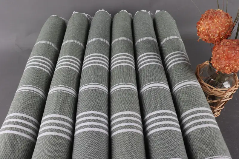 70x40 Cotton Striped Towel, Hammam towel, Quick-dry peshtemal, Embroidery Towel, Valentines Day Gift, Guest Towel, Absorbent Turkish towel - 3