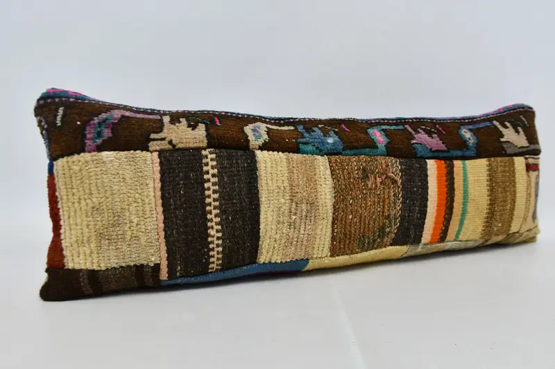 Handmade Throw Pillow Cover, 12x36 Brown Cushion, Interior Designer Pillow, Kilim Cushion Sham, Couch Cushion, Cushion Case, Throw Kilim Pillow - 3