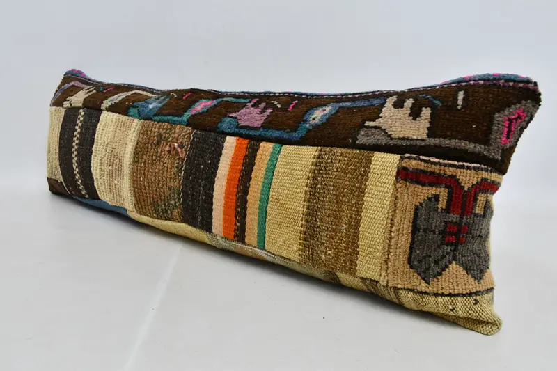 Handmade Throw Pillow Cover, 12x36 Brown Cushion, Interior Designer Pillow, Kilim Cushion Sham, Couch Cushion, Cushion Case, Throw Kilim Pillow - 4