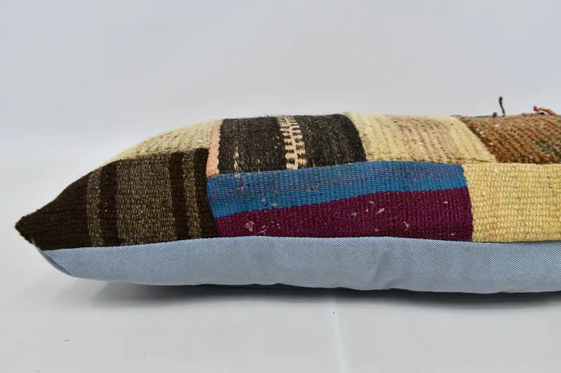 Handmade Throw Pillow Cover, 12x36 Brown Cushion, Interior Designer Pillow, Kilim Cushion Sham, Couch Cushion, Cushion Case, Throw Kilim Pillow - 6