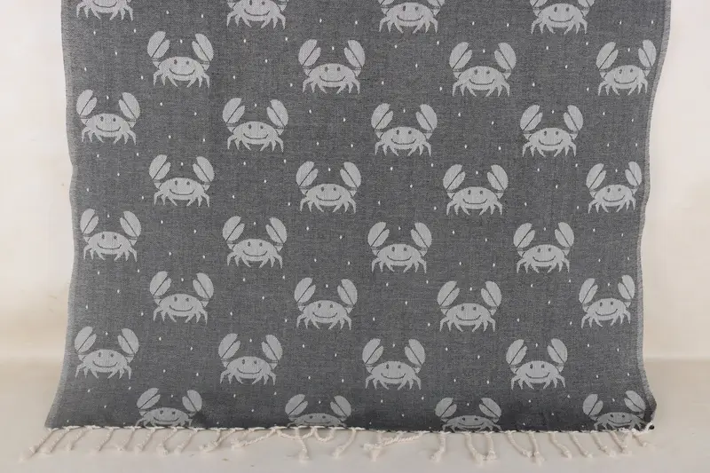 Personalized Turkish Beach Towel Black Animal Print, 40x67 Inches