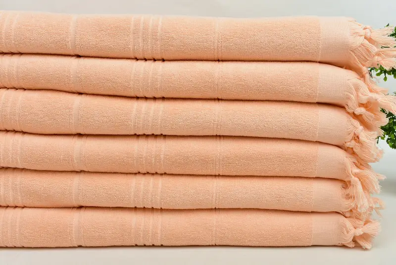70x36 Cotton Striped Terry Towel, Holiday Towel, Absorbent towel, Extra large Turkish bath towel, Turkish towel, Valentines Gift, Embroidered Towel - 3